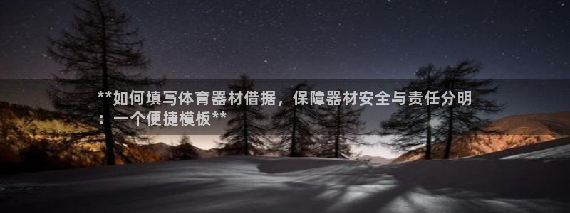 耀世娱乐平台官网登录：**如何填写体育器材借据，保障